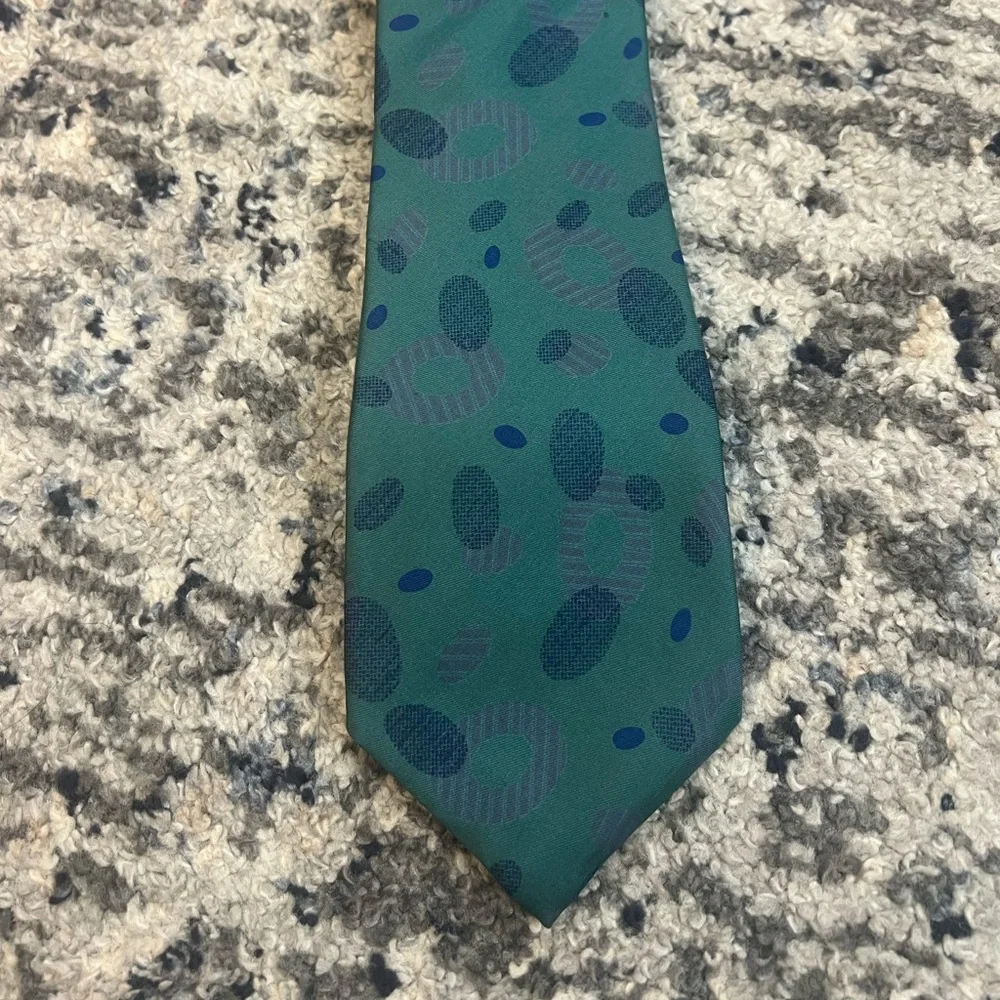 YSL Yves Saint Laurent Teal Silk Tie